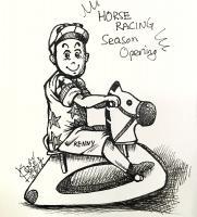 Free-Hand Drawing - Horse Racing Season Opening - Pen